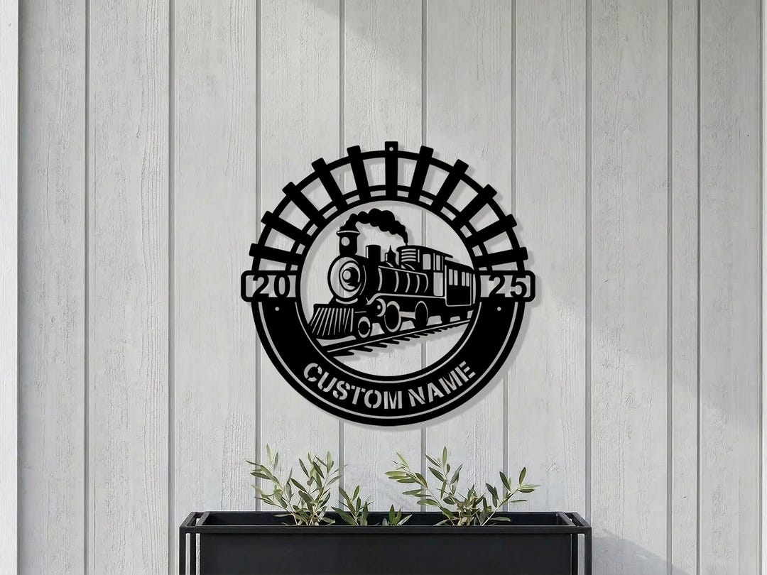 Custom Rail Signs Personalized Train Metal Sign, Custom Railway Name Sign, Steam ...