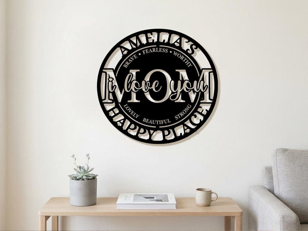 Mom Metal Sign Gift for Mom Metal Wall Sign, Mother’s Day Wall Decor, I Love You Mom ...