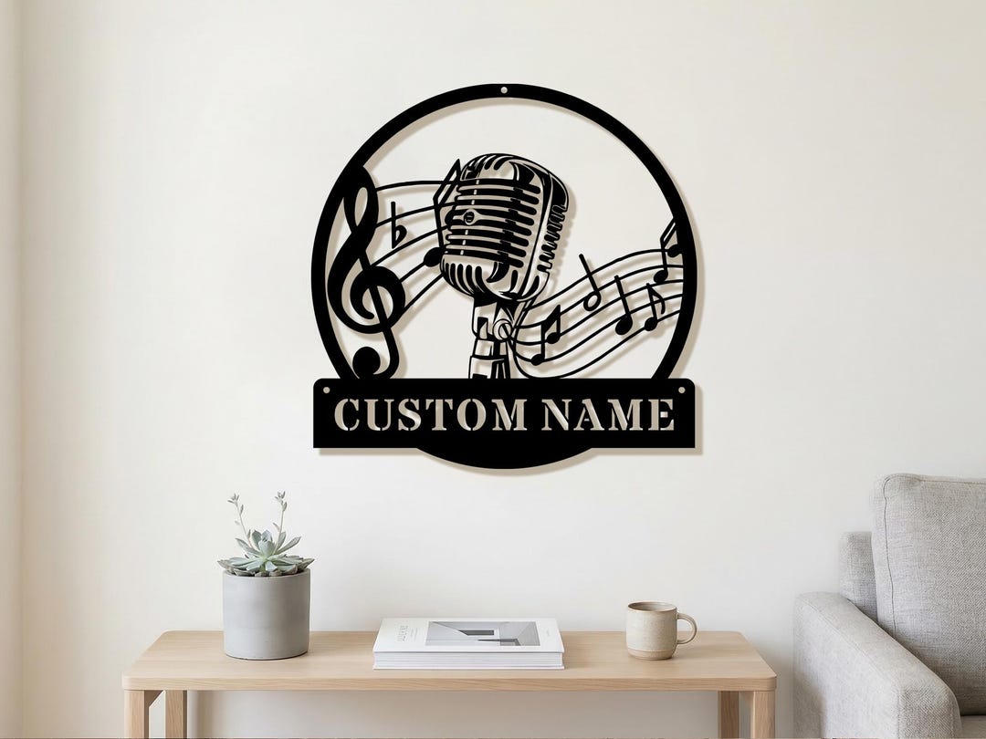 Writing Sign Singer Personalized Music Metal Wall Decor, Custom Name Sign, Singer Gift ...