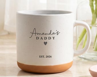 Personalized Daddy Mug, Custom New Dad Gift From Baby, Pregnancy Announcement Mug for Husband, First Father’s Day Gift, Est Year Dad Cup