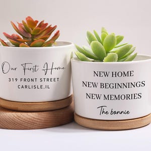 Custom Home Address Planter Pot,First Home Gift,Our New Home Succulent Planter,Home Owner Gifts,Housewarming Gifts,Realtor Closing Gifts