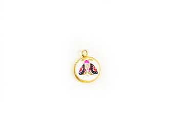 Hand-Painted Moth Clay Pendant: Whimsical Insect Jewelry Charm