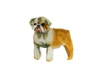 Vinylsticker Engelse bulldog – sticker aquarel hondenliefhebber