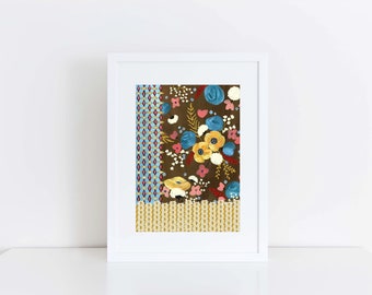 Vintage Florals, Art, Illustration, Print