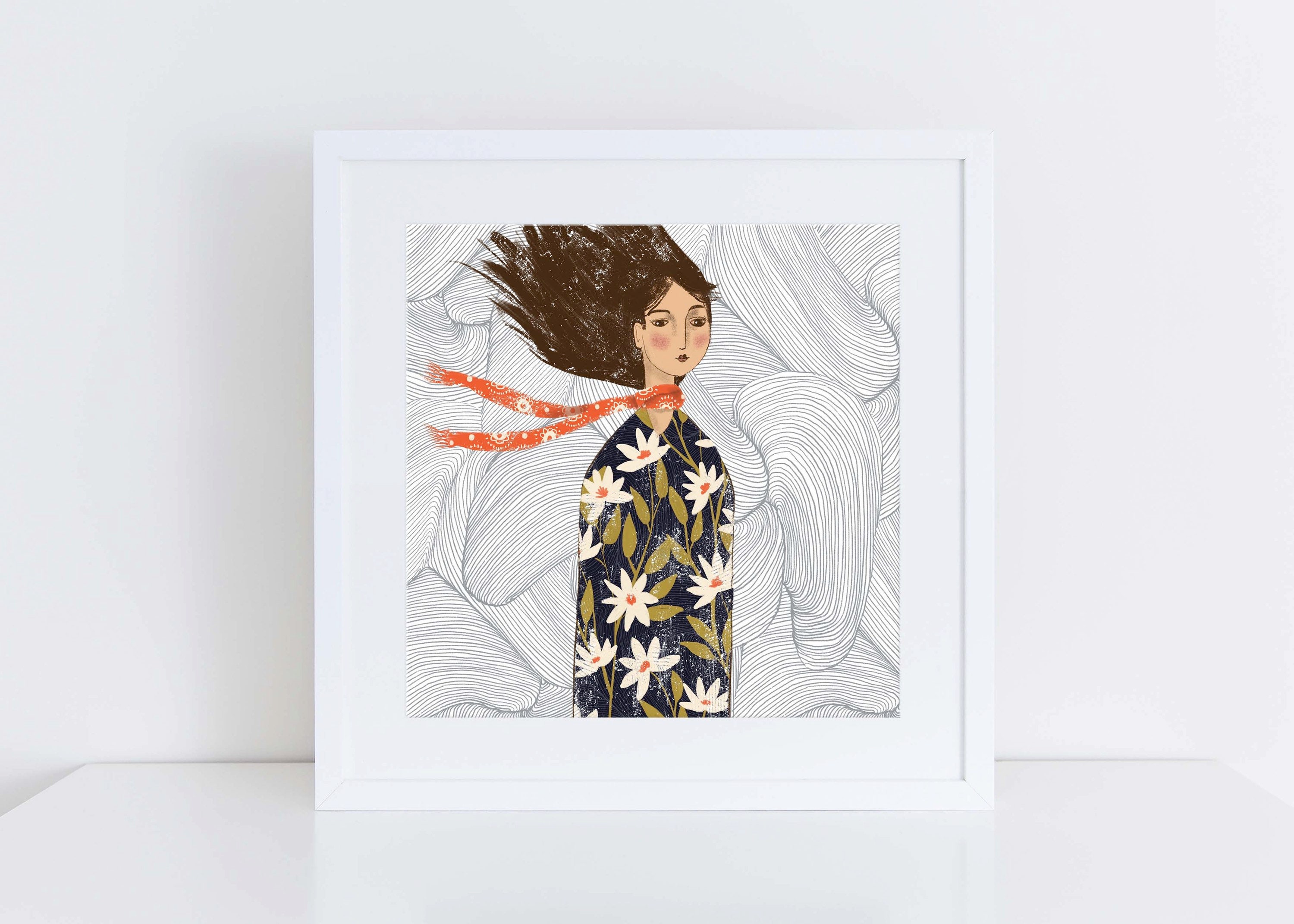 Blowing in the Wind Art Illustration Print - Etsy