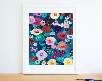 Whimsical Florals, Art, Illustration, Print