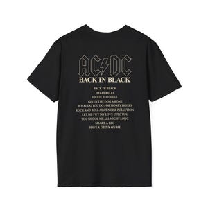 AC/DC Back in Black Inspired Unisex Softstyle T-Shirt