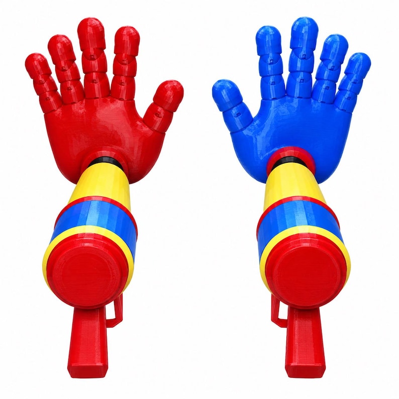 Red & Blue Hand Blaster Prop Set, Cosplay Pair, Horror Prop - Etsy