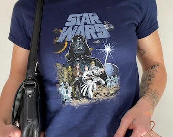 Star Wars Coquette Classic Charaktere Baby T-Shirt, Star Wars Ästhetische Crop Tops, Geschenk für Star Wars Fan, Sci-Fi Liebhaber Shirt, Film Grafik Tee