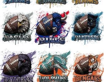 Clipart mascotte de football, conception d'animaux d'équipe (PNG+SVG)