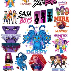 200 Huntrix Kpop Demon Hunters PNG , Kpop Idol Group Shirt design,Girl Dinner Png,Saja Boys Girls Bands Png,Huntrix fans,DigitalDownload