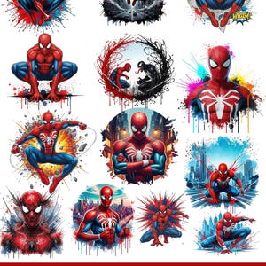 Spiderman PNG Bundle, Spiderman Clipart Set, Pack PNG, sofortiger Download