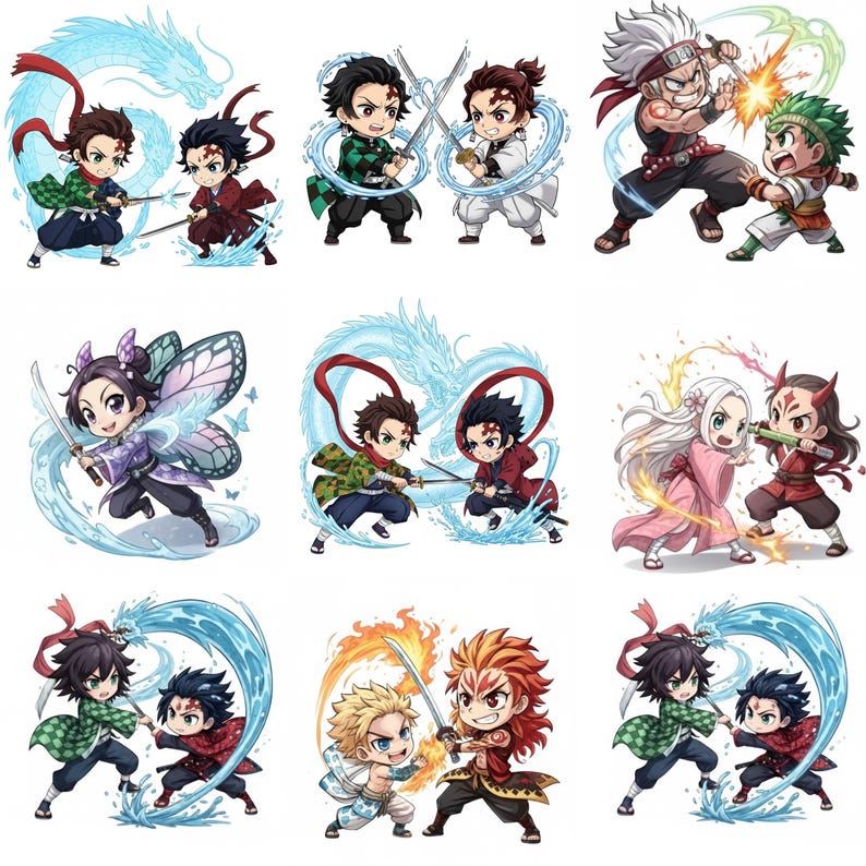 Demon Slayer Anime Clipart Bundle DTF Print Designs PNG Graphics demon-slayer-anime-clipart-bundle-dtf-print-designs-png-graphics