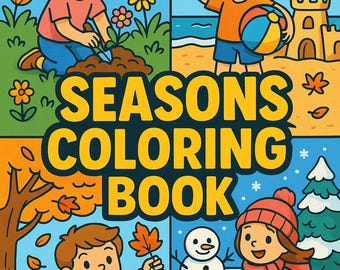 Seasons Coloring Pages for Kids – Spring, Summer, Fall & Winter – Educational Printable – Fun Activities – Instant Download PDF
