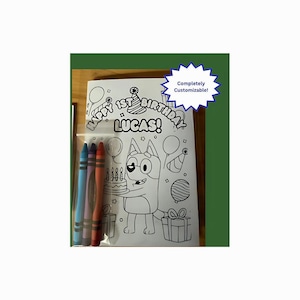 Blue Dog Personalized Coloring Books with Colors- Set of 5!