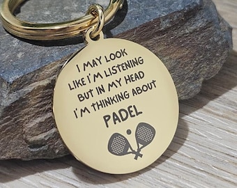 Padel Keyring, Personalised Keyring for Padel Player