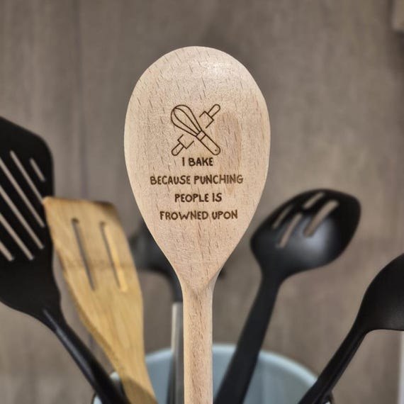 Personalised Wooden Baking Spoon, Engraved Baking Gift Grandma Nanny Mum Dad