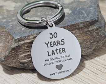 10th Wedding Anniversary Gifts for Him Her, Personalised 10 Years Together Keyring Keychain, Funny 10th Anniversary Gift Husband Wife