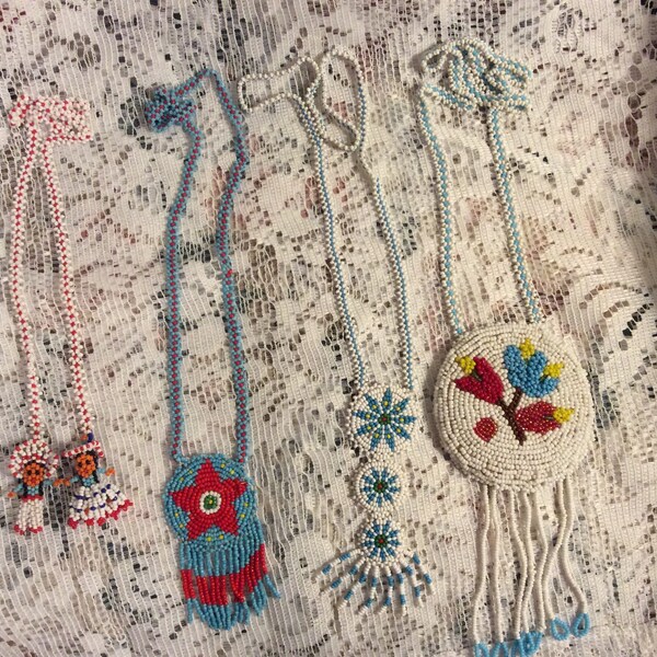 Gorgeous Native American Seed Bead Necklaces Souvenirs Each Sold Separately