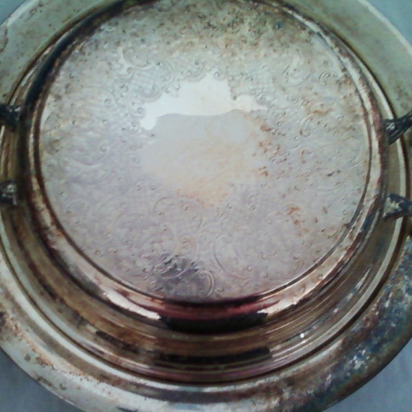 Rare Vintage "Academy Silver on Copper" Ornate Covered Serving Dish Item Number 103