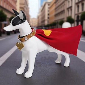 Red Krypto Cosplay Cloak Superdog Krypto Costume Cape 3D Printed Dog Tag Full Set Pet Clothes Custom Made