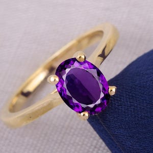 Oval Amethyst Engagement Ring: 925 Sterling Silver, Rose Gold Accent