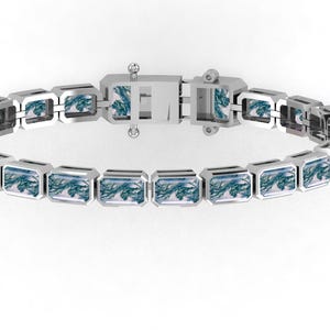 Natural Moss Agate Tennis Bracelet | 925 Sterling Silver Moss Agate Bracelet | Moss Agate Handmade Bracelet | Moss Agate Bracelet