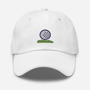 Golf Ball Hat - Embroidered Golf Cap for Kids & Adults, Minimalist Golf Design, White Golf Hat, Gift for Golfers, Sporty Summer Hat