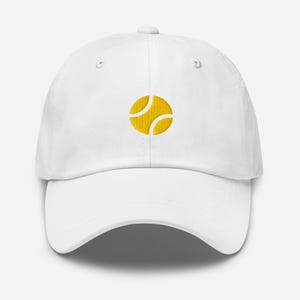 Bestickter Tennisballhut - Verstellbare Tenniskappe für Kinder und Erwachsene, Tennisgeschenk, Sporthut für Spieler und Fans