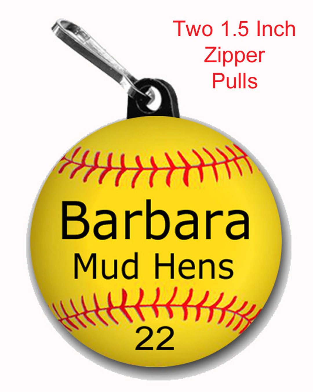 Softball Zipper Pull, Softball, Sports, Team Sports, Softball Button