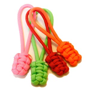 Paracord Zipper Pulls Set of Four You Choose the Colors