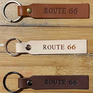 Personalized Leather Key Fob: Stamped Full-Grain Key Ring