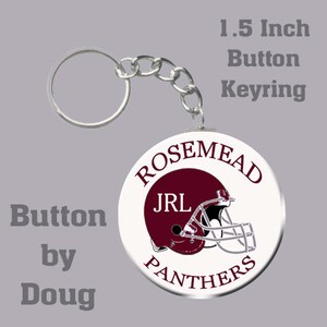 Personalized Football Keyring featuring a 1.5 Inch Charm