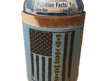 Dirt Track Maniacs Can Koozie: Neoprene Drink Holder with Pocket