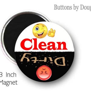 Diswasher Dirty Clean Magnet with emojis