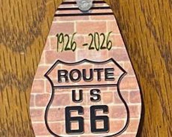 Route 66 100th Anniversary Retro Key Ring 5 Designs to Choose From