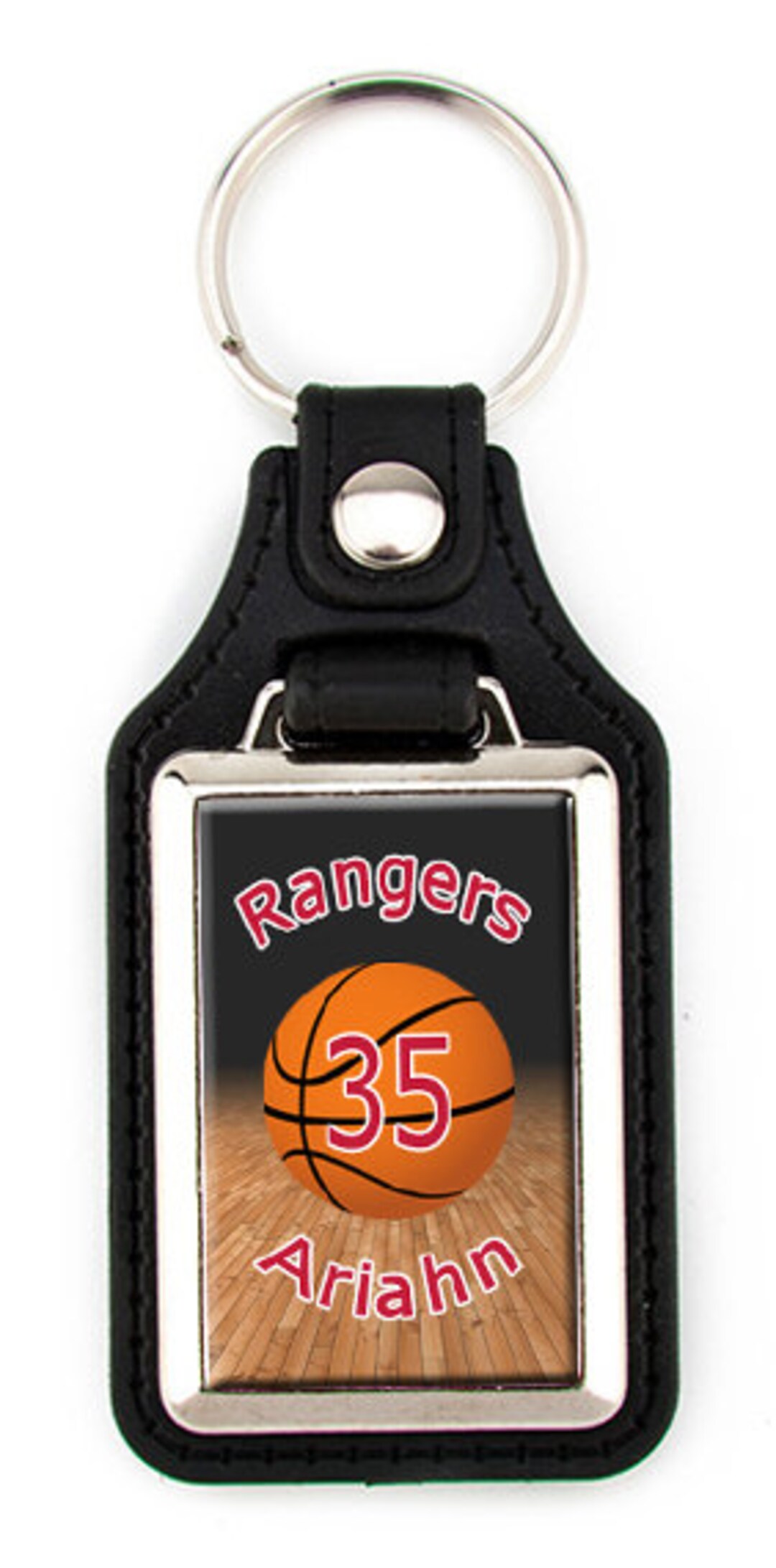 Basketball Key Ring Faux Leather Basketball Graphics Key Ring With the ...