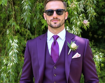 Sport Coat Purple Suit Jacket Mens Mens Purple Blazer, Purple Sport Coat  With Gold Buttons, Size