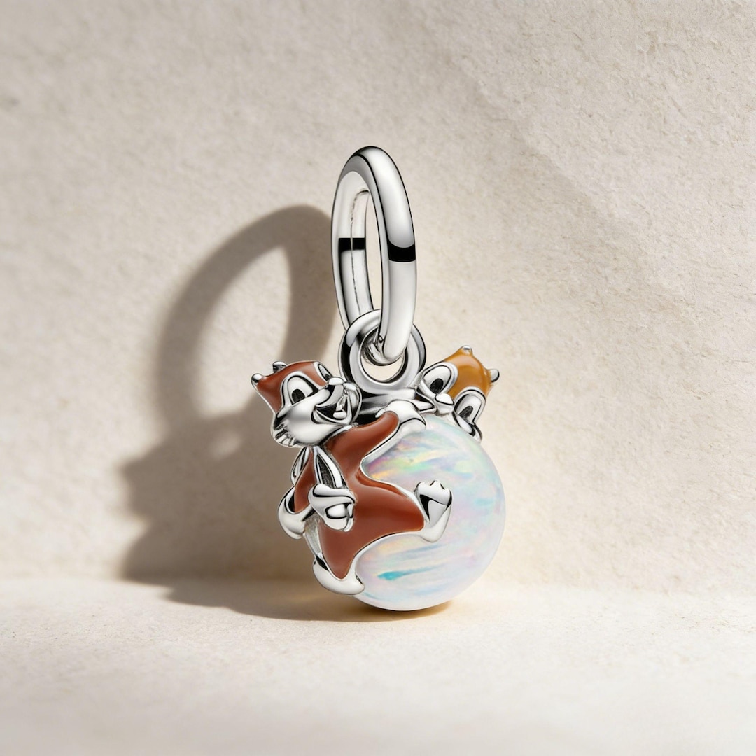 Disney Chip & Dale Bauble Dangle Charm,925 Sterling Silver  NEW PANDORA women\'s disney chip & dale bauble dangle charm in silver main image 0