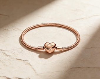 Pandora Moments Herz Verschluss Schlangenkette Armband, 925 Sterling Silber Bettelarmband, Geburtstagsgeschenk für Mutter oder ihren einfachen Schmuck für den Alltag