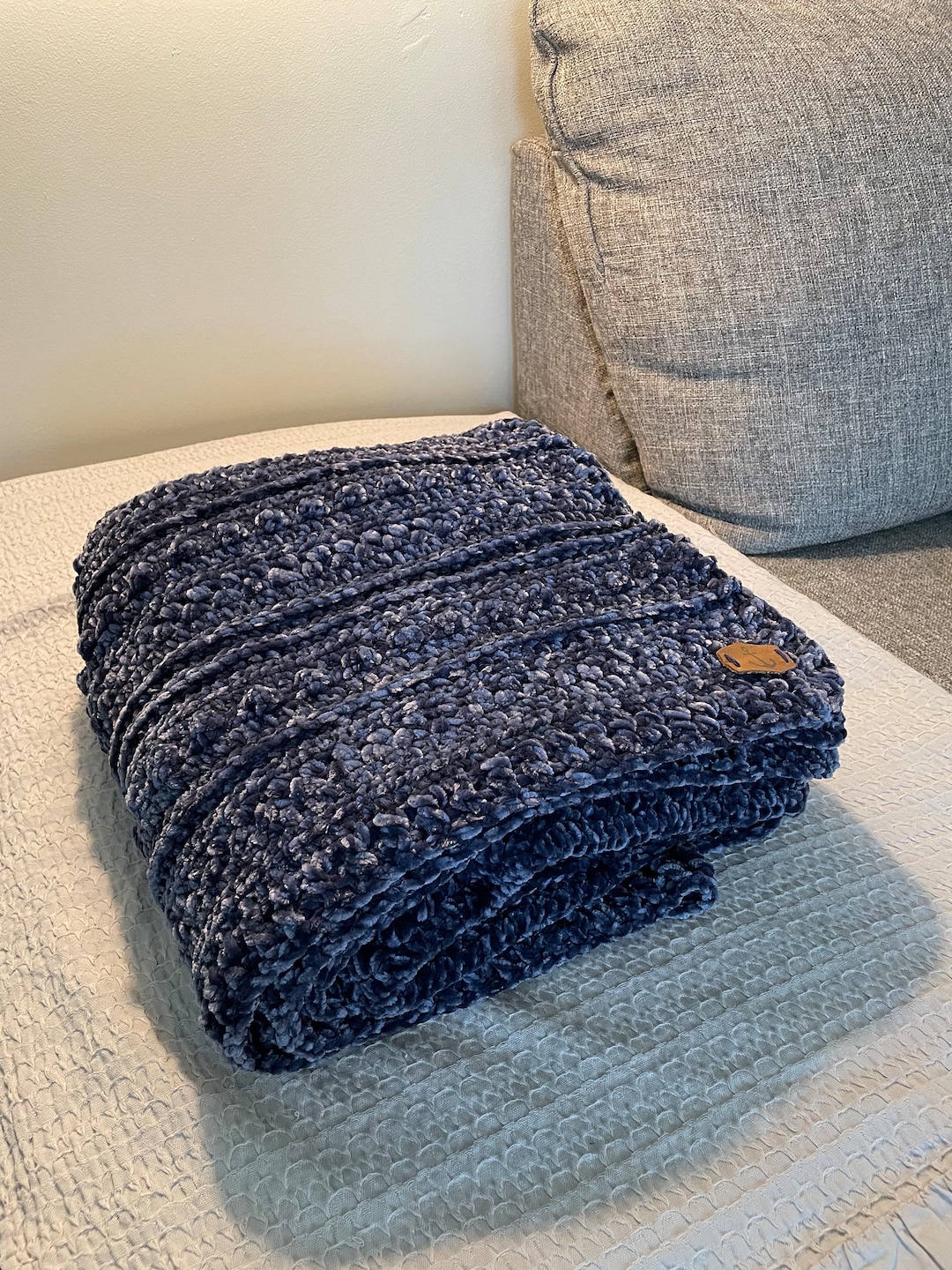 Crocheted Velvet Throwindigo Etsy