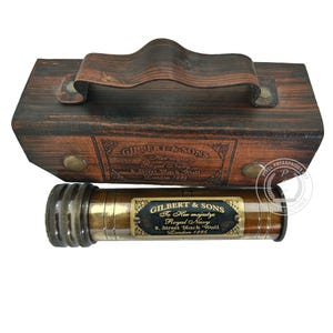Handmade Brass Kaleidoscope with Leather Case – Working Vintage Optical Toy Gift for Loved Ones – Collectible Antique Showpiece Decor