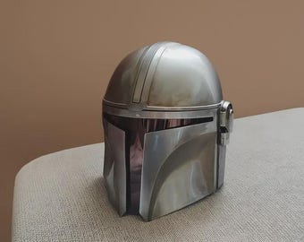 Handcrafted Mandalorian Beskar Helmet, Star Wars Cosplay Armor Prop, Bounty Hunter Helmet, Mandalorian Costume Mask