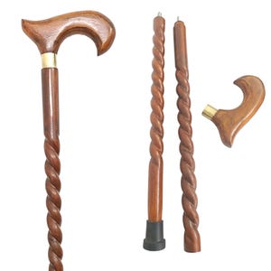 Wooden Walking Cane for Men – Sturdy Handmade Walking Stick – Classic Wooden Cane for Daily Use & Collectors