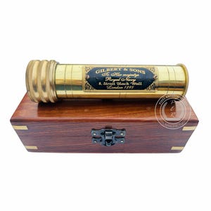 Handmade Brass Kaleidoscope with wooden box – Working Vintage Optical Toy Gift for Loved Ones – Collectible Antique Showpiece Decor
