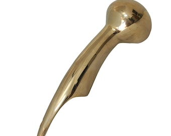 Bastón de latón macizo con mango de madera – Diseño náutico clásico (20 cm)
