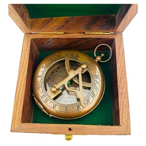3&quot; Brass Sundial Compass – Vintage Maritime Navigation Decor, Rustic Handmade Gift for Him, Home Office Accessory
