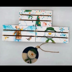 The Snowman & Snow dog mini crates , Christmas Gruffalo / gift boxes