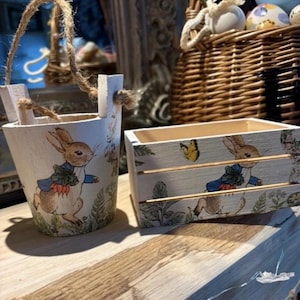 Peter Rabbit handmade mini pots & crates