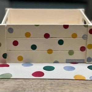 Emma Bridgewater Polka dot wooden storage crates and home decor